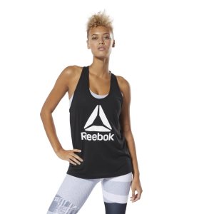 Reebok WOR Supremium Logo Muskelshirt Damen - Schwarz - DE 847-MGJ